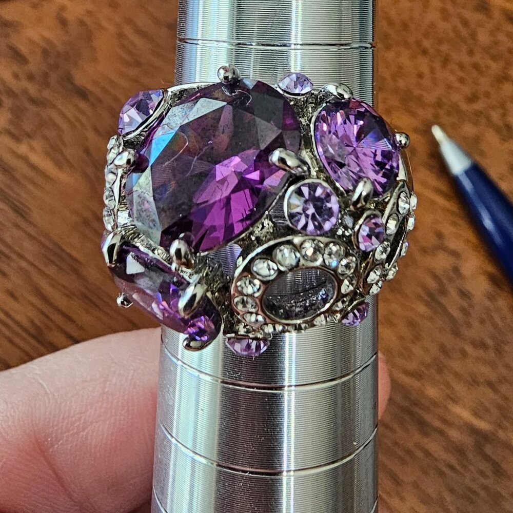 Khaista Purple Crystal Fashion Ring